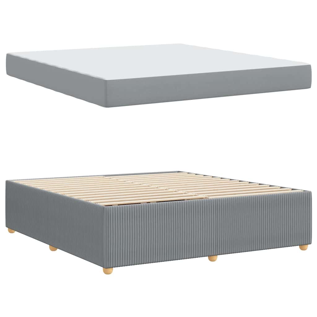 vidaXL Cadru de pat cu saltea Gri deschis 180 x 200 cm țesătură
