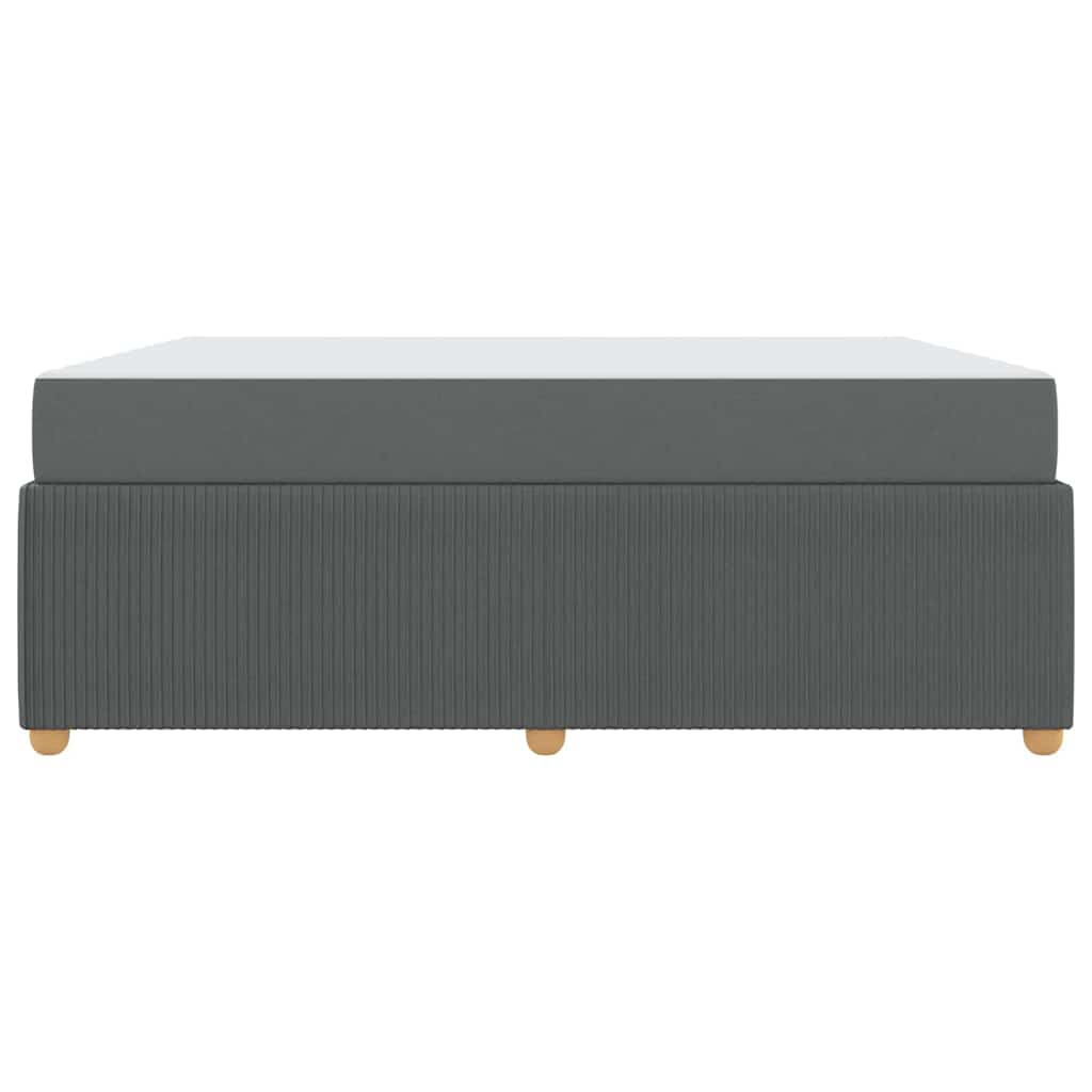 vidaXL Cadru de pat cu saltea Gri închis 180 x 200 cm țesătură