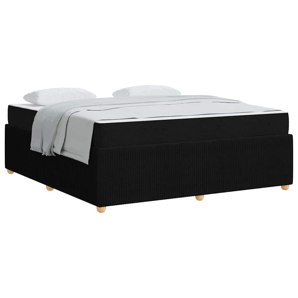 vidaXL Cadru de pat cu saltea cu saltea Negru 180 x 200 cm țesătură