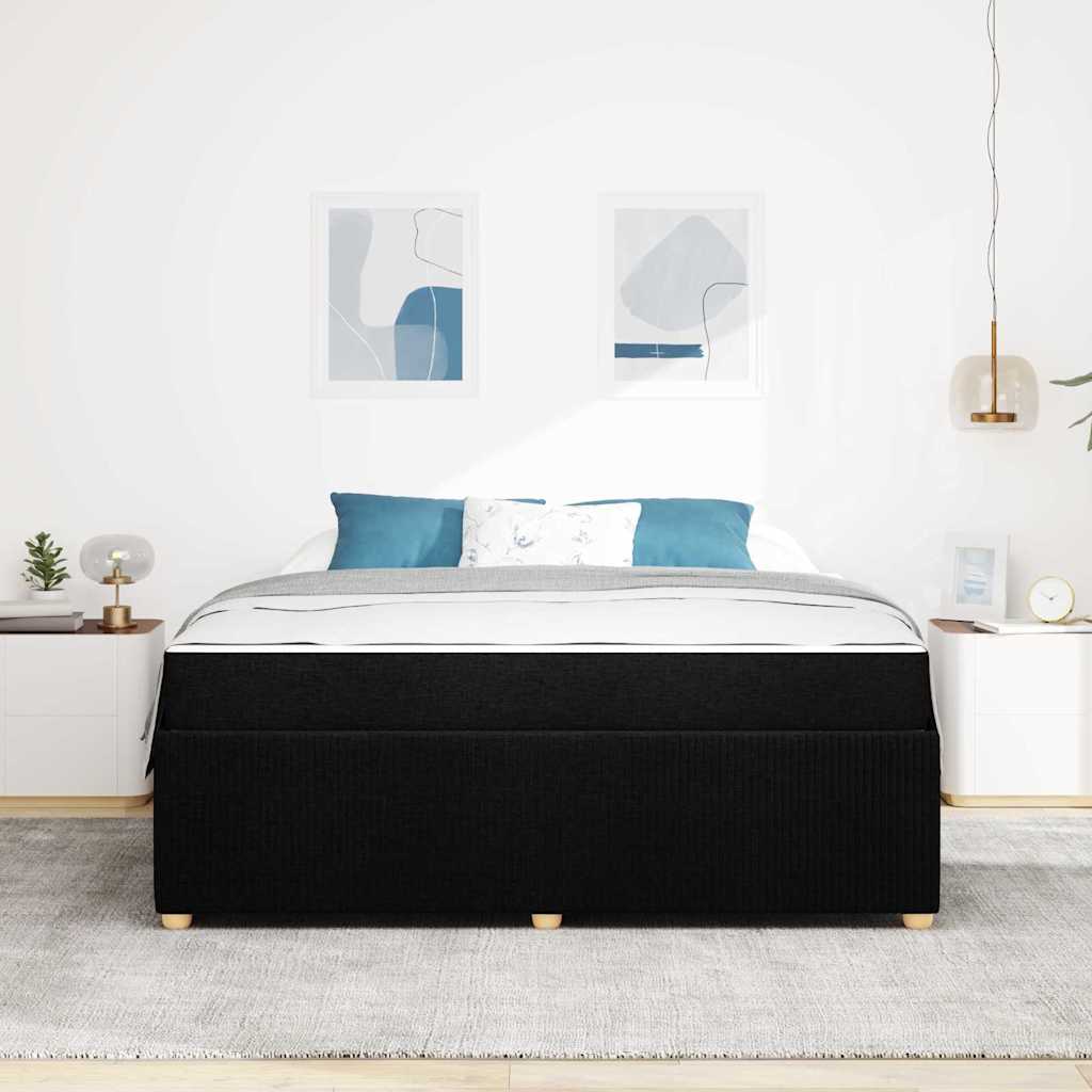 vidaXL Cadru de pat cu saltea cu saltea Negru 180 x 200 cm țesătură