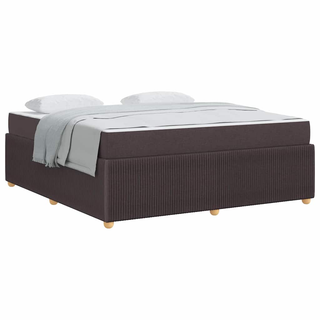 vidaXL Cadru de pat cu saltea Maro închis 180 x 200 cm țesătură