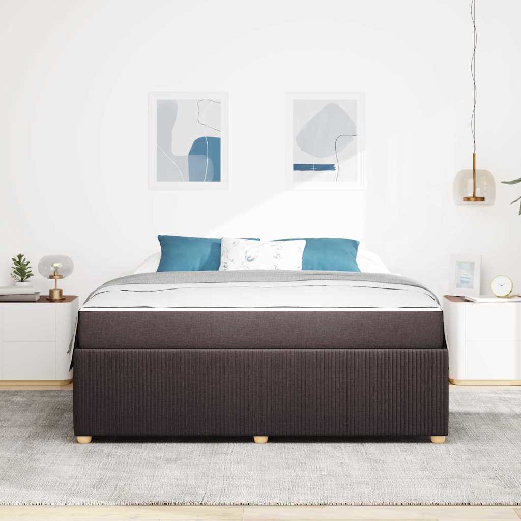 vidaXL Cadru de pat cu saltea Maro închis 180 x 200 cm țesătură