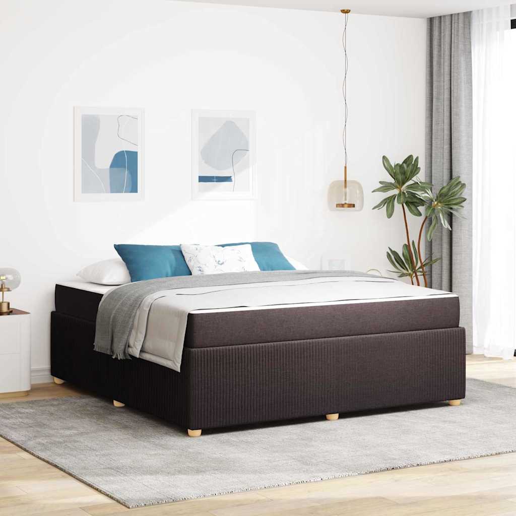 vidaXL Cadru de pat cu saltea Maro închis 180 x 200 cm țesătură