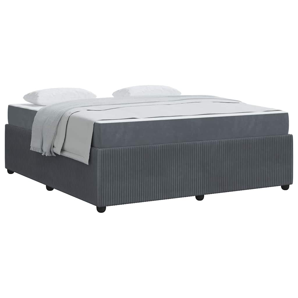 vidaXL Cadru de pat cu saltea Gri închis 180 x 200 cm Catifea