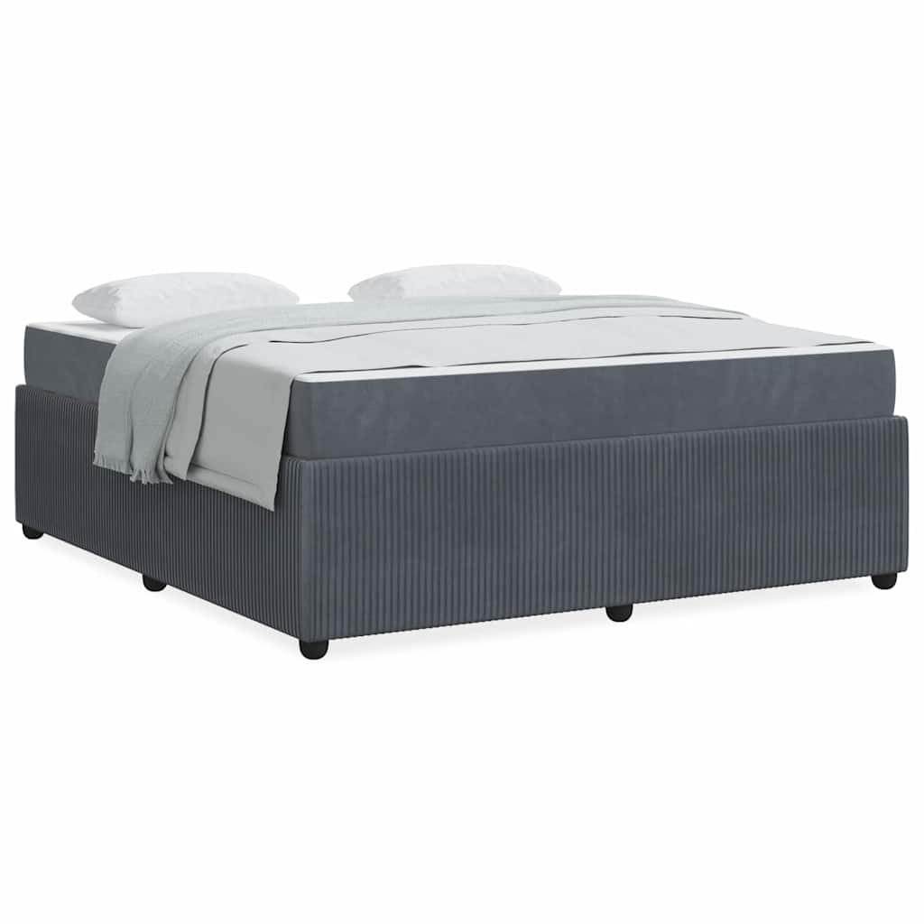 vidaXL Cadru de pat cu saltea Gri închis 180 x 200 cm Catifea