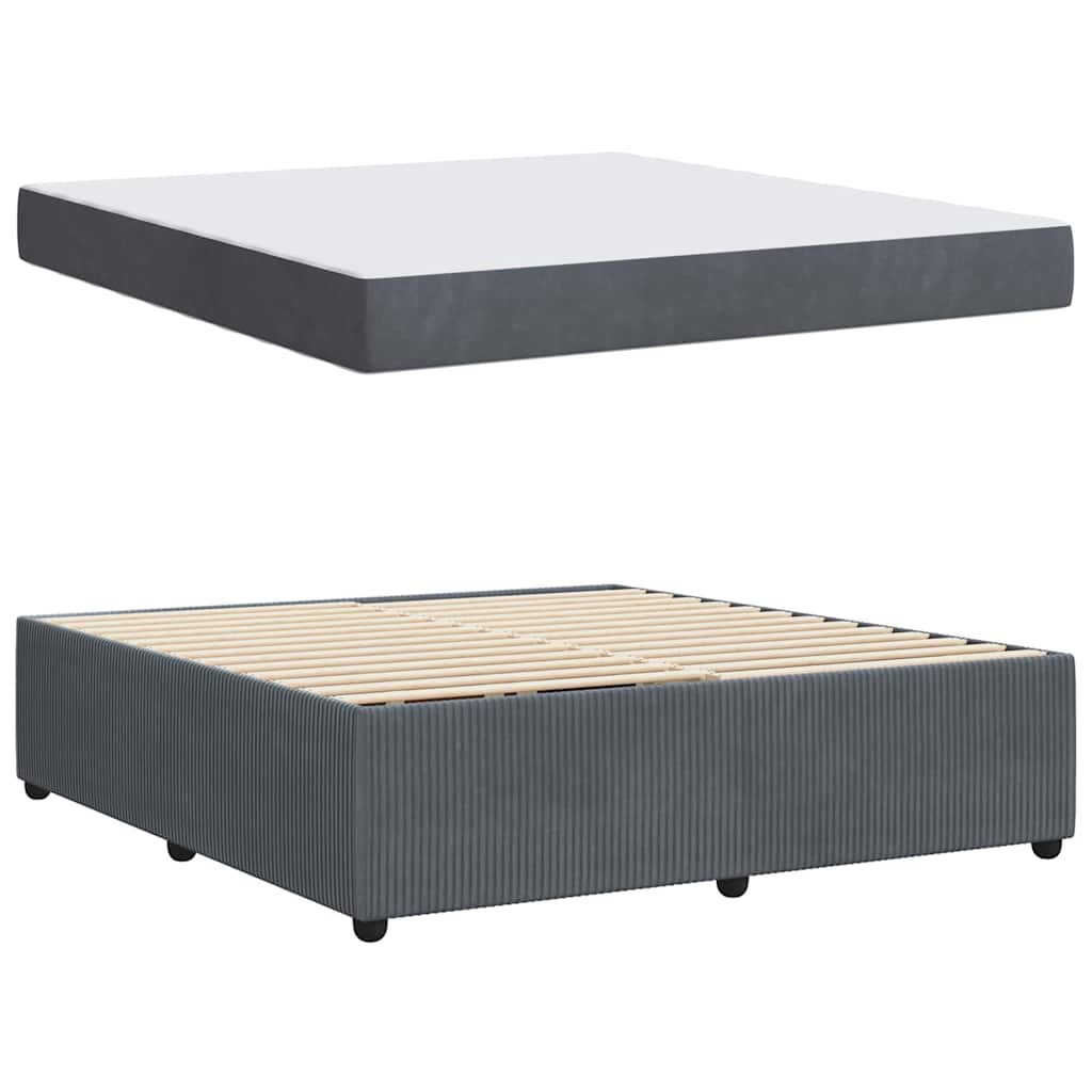 vidaXL Cadru de pat cu saltea Gri închis 180 x 200 cm Catifea