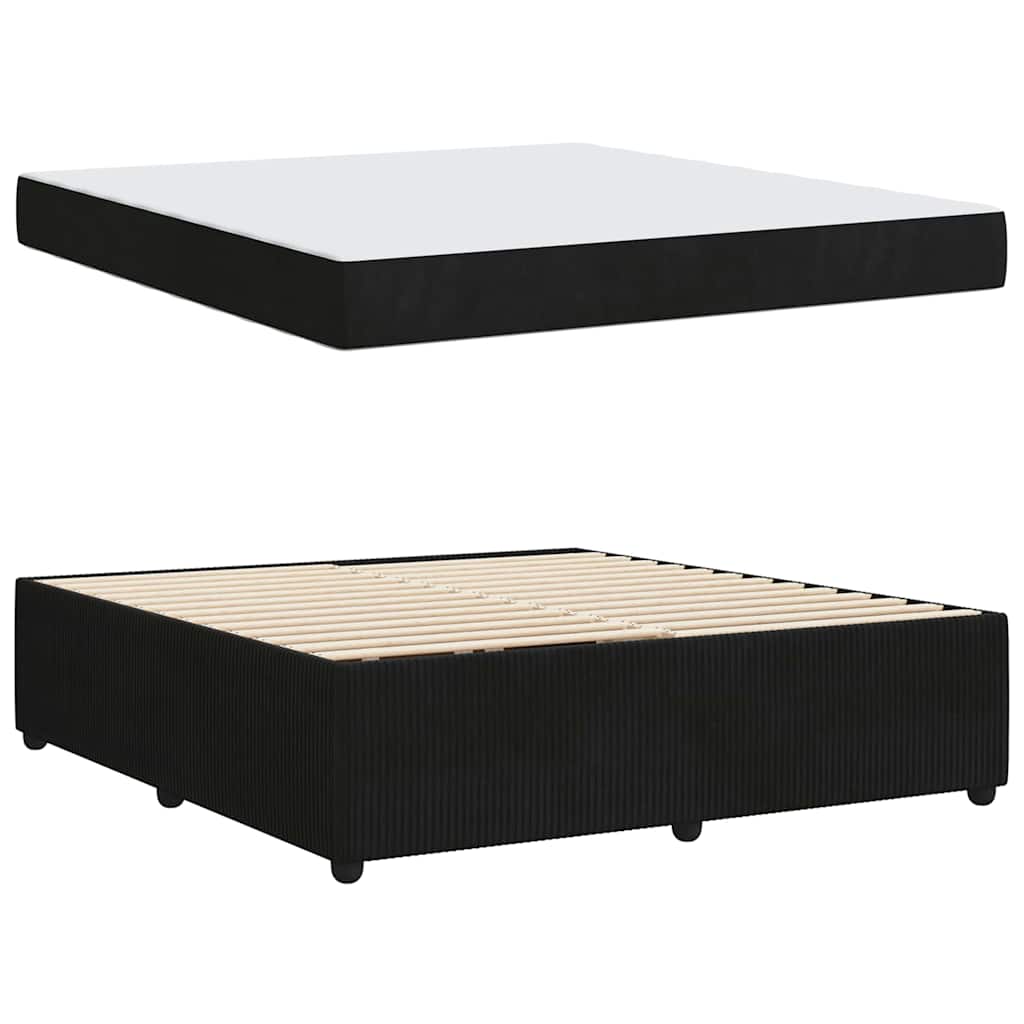 vidaXL Cadru de pat cu saltea cu saltea Negru 180 x 200 cm Catifea