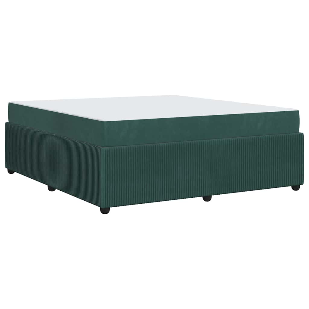 vidaXL Cadru de pat cu saltea Verde închis 180 x 200 cm Catifea