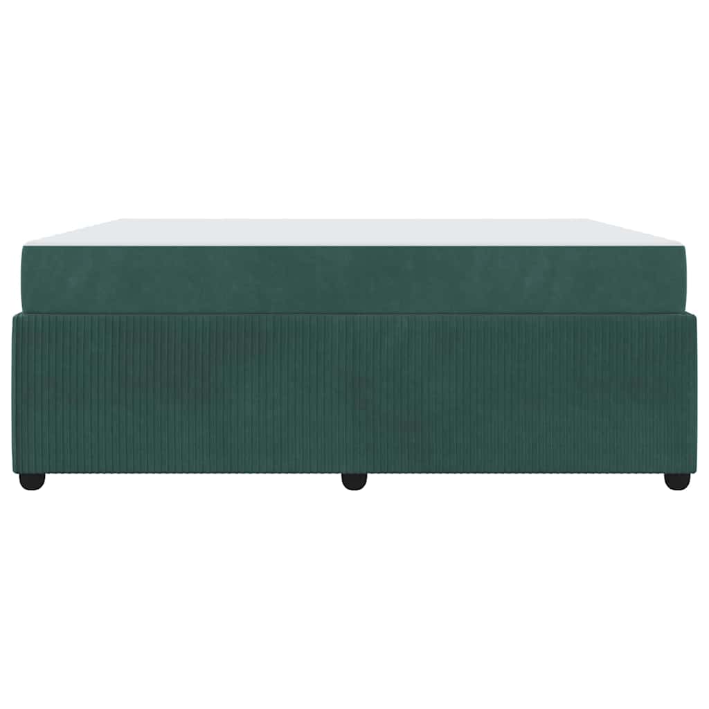 vidaXL Cadru de pat cu saltea Verde închis 180 x 200 cm Catifea