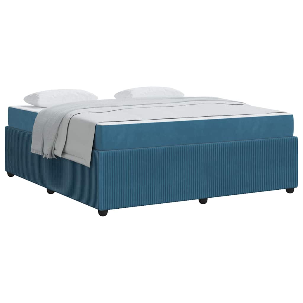 vidaXL Cadru de pat cu saltea cu saltea albastru 180 x 200 cm Catifea