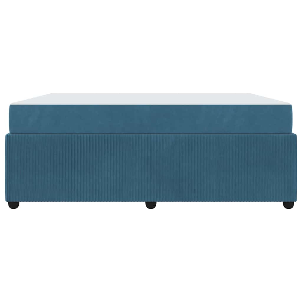 vidaXL Cadru de pat cu saltea cu saltea albastru 180 x 200 cm Catifea