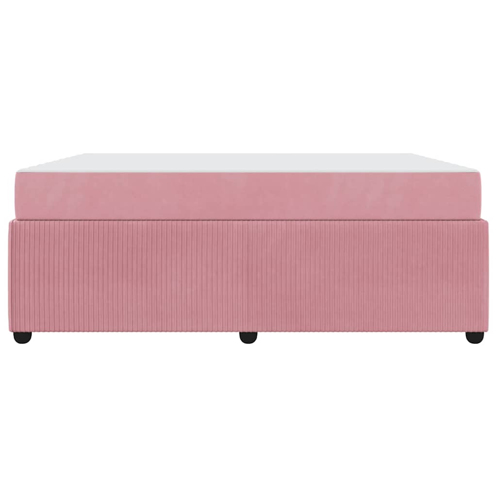 vidaXL Cadru de pat cu saltea cu saltea Roz 180 x 200 cm Catifea