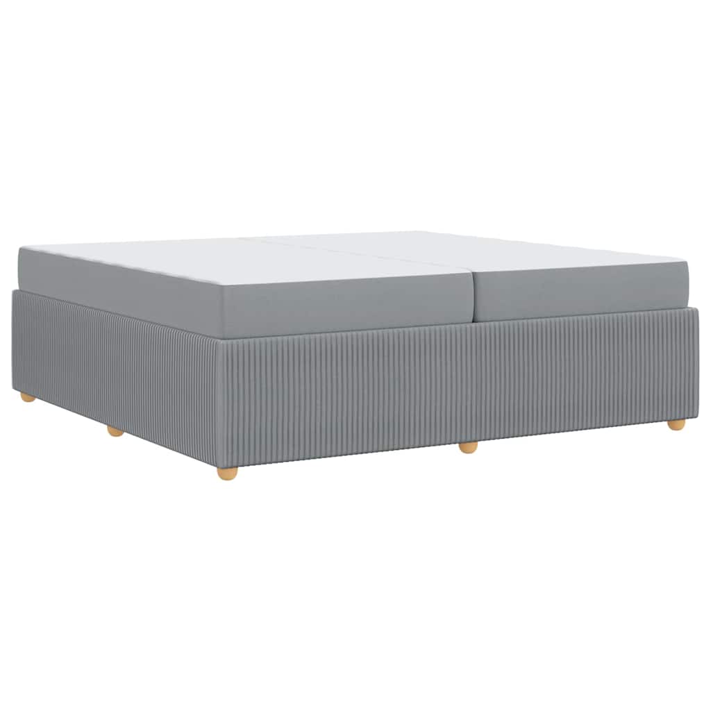 vidaXL Cadru de pat cu saltea Gri deschis 200 x 200 cm țesătură