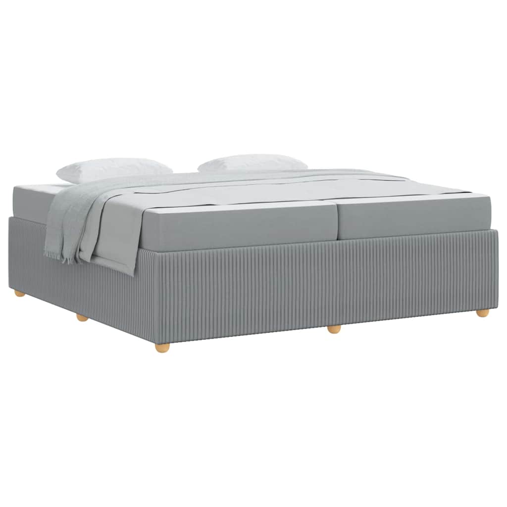 vidaXL Cadru de pat cu saltea Gri deschis 200 x 200 cm țesătură