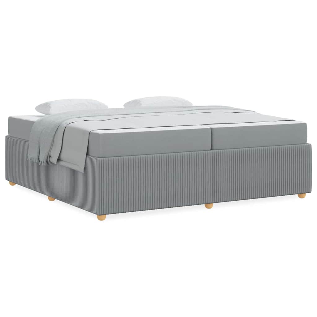 vidaXL Cadru de pat cu saltea Gri deschis 200 x 200 cm țesătură