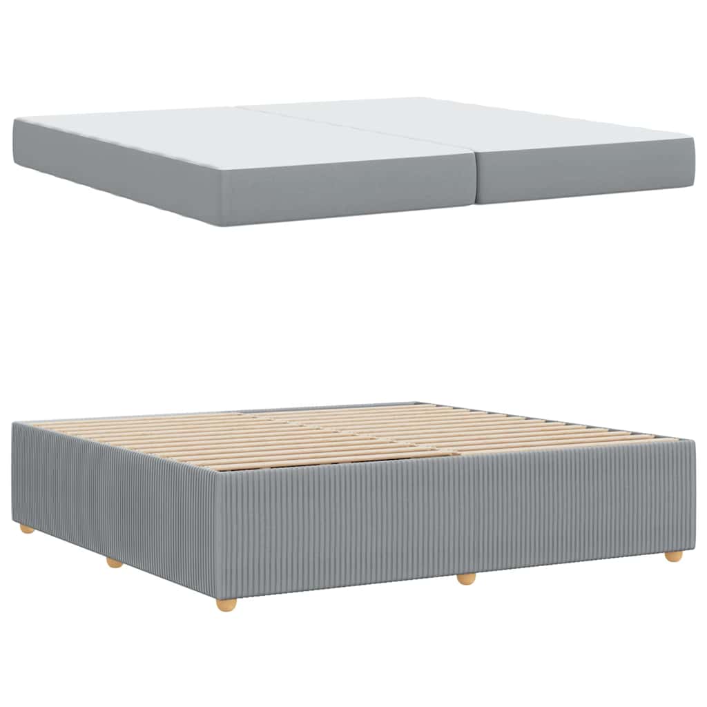 vidaXL Cadru de pat cu saltea Gri deschis 200 x 200 cm țesătură
