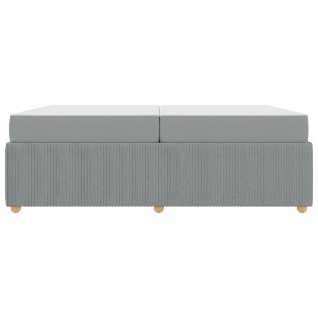 vidaXL Cadru de pat cu saltea Gri deschis 200 x 200 cm țesătură