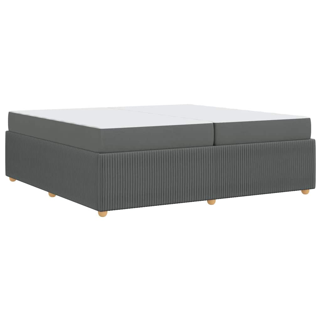 vidaXL Cadru de pat cu saltea Gri închis 200 x 200 cm țesătură