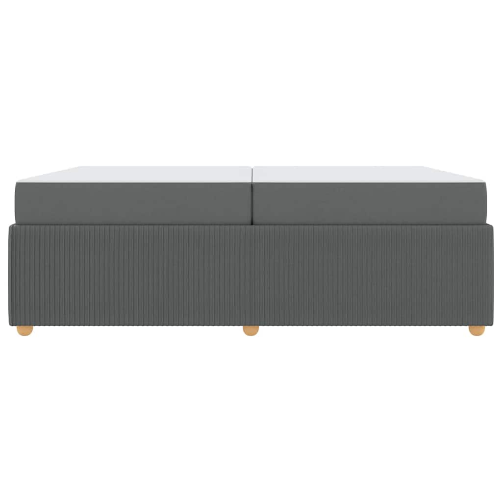 vidaXL Cadru de pat cu saltea Gri închis 200 x 200 cm țesătură