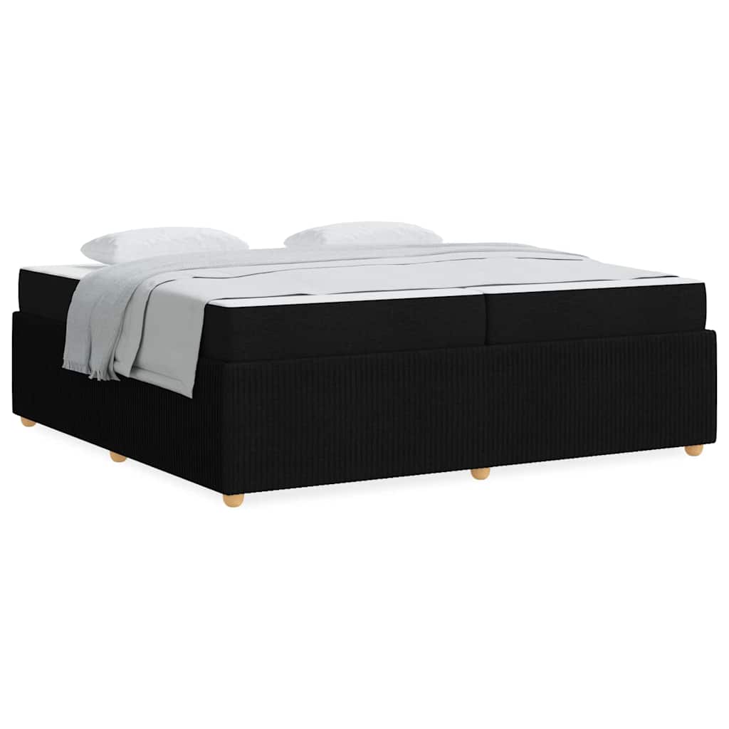 vidaXL Cadru de pat cu saltea cu saltea Negru 200 x 200 cm țesătură