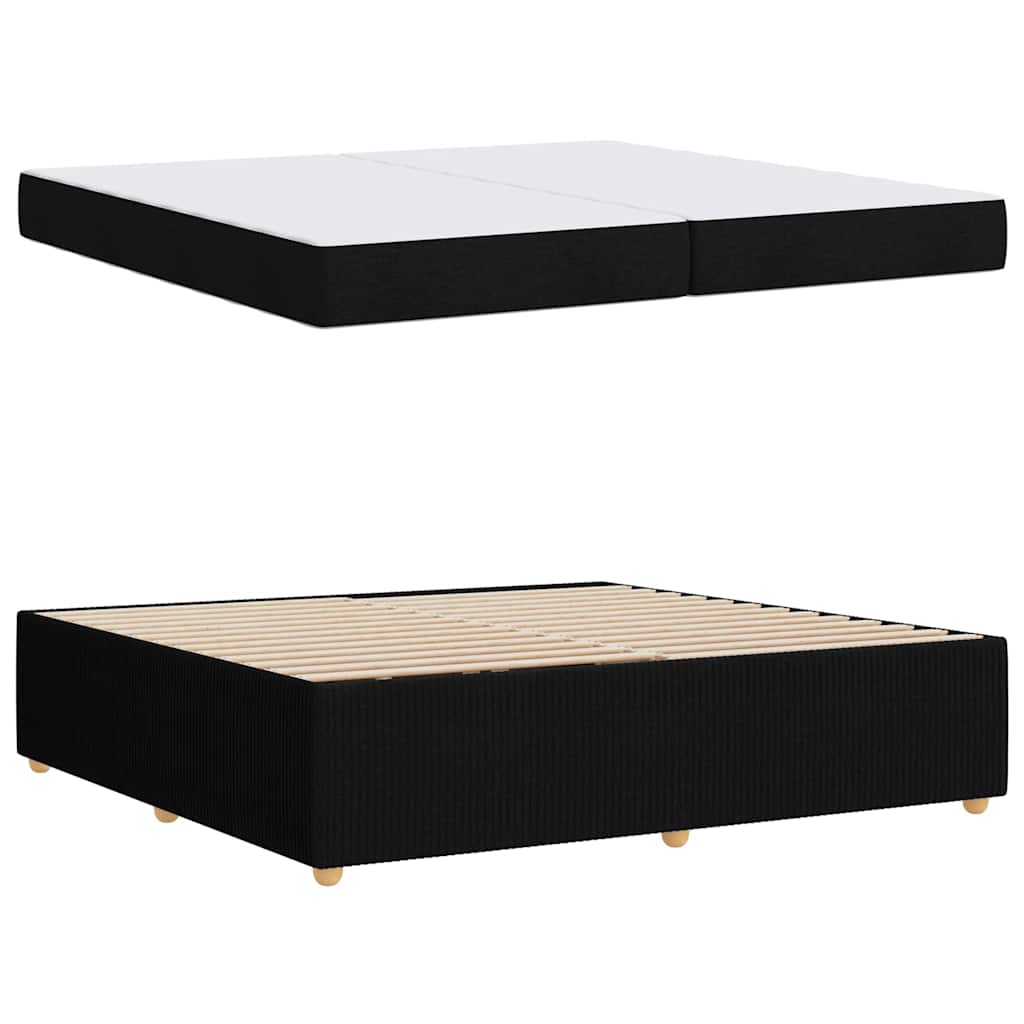 vidaXL Cadru de pat cu saltea cu saltea Negru 200 x 200 cm țesătură