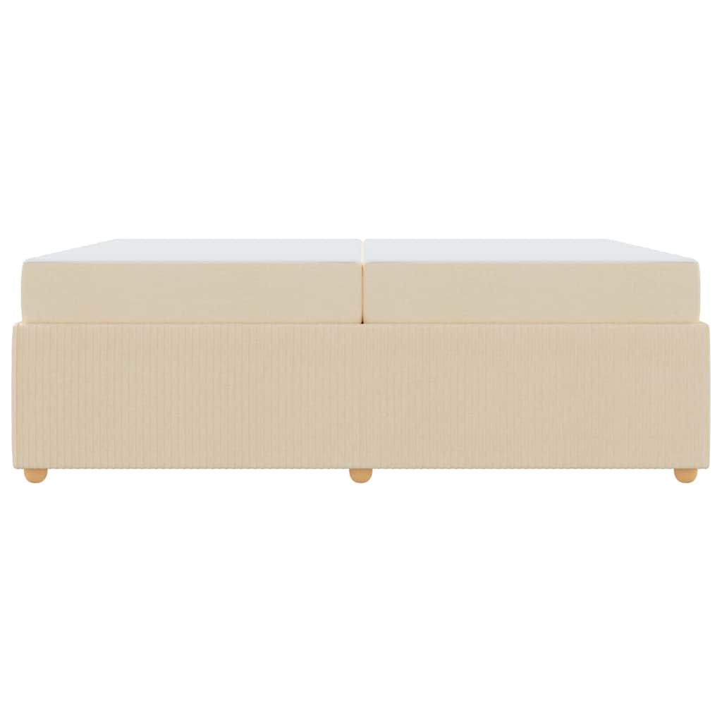 vidaXL Cadru de pat cu saltea Crem 200 x 200 cm țesătură
