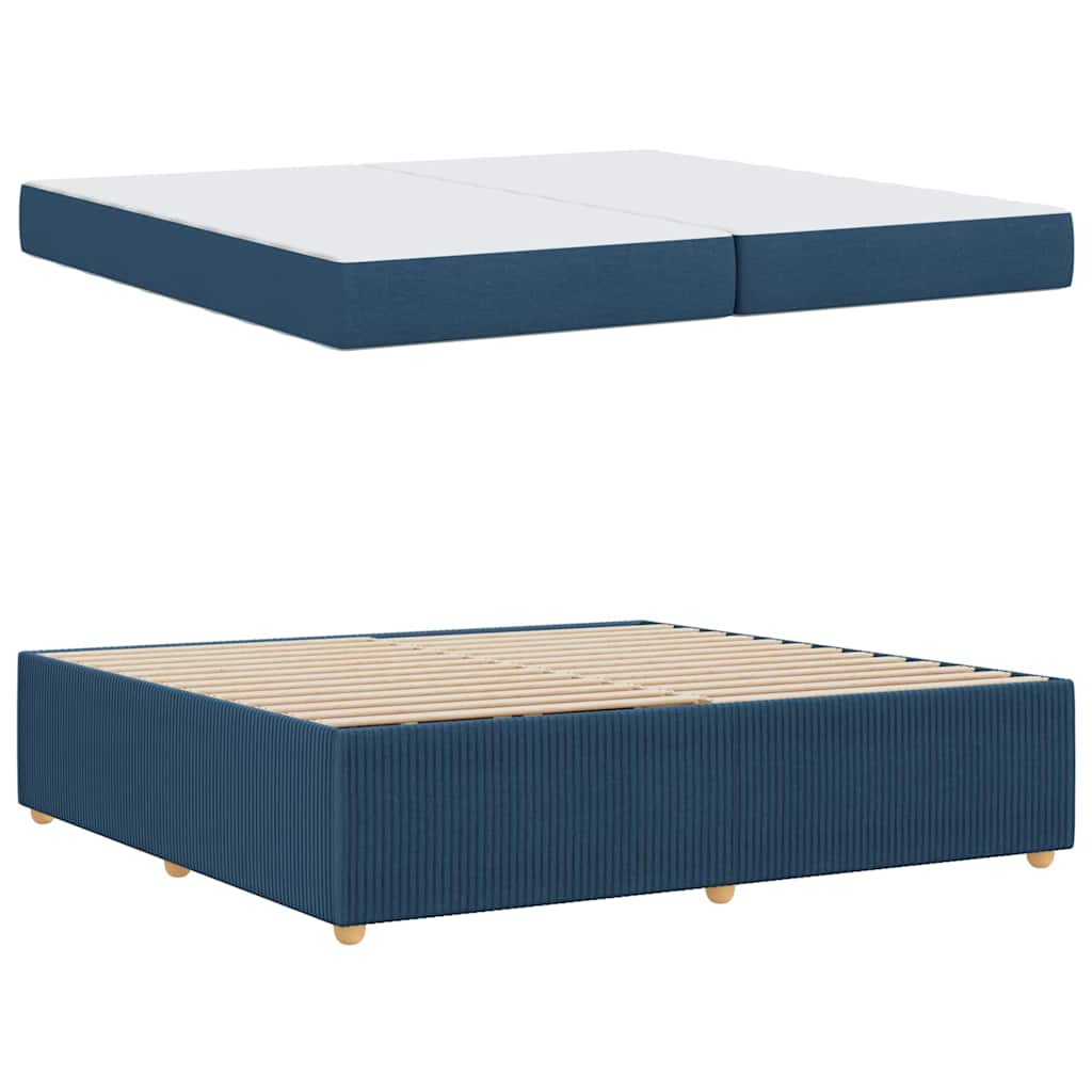 vidaXL Cadru de pat cu saltea cu saltea albastru 200 x 200 cm țesătură