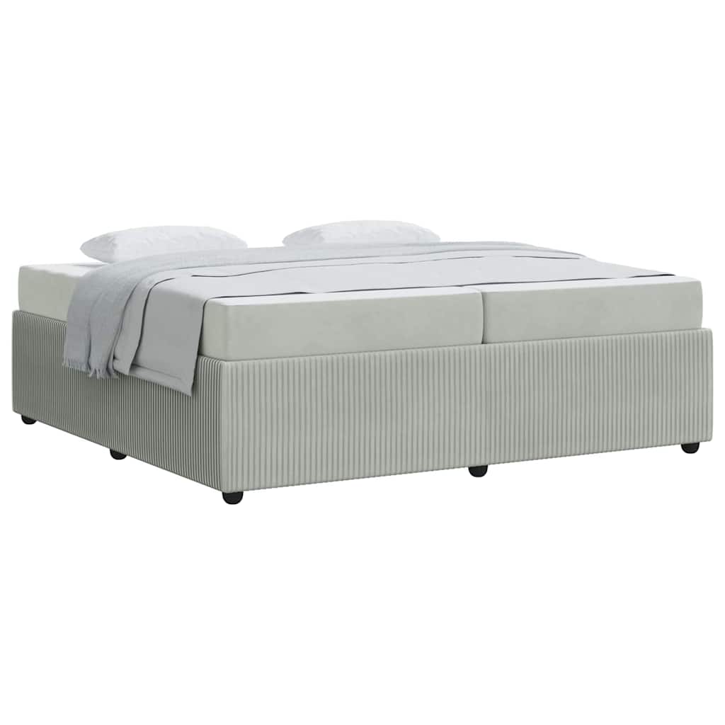 vidaXL Cadru de pat cu saltea Gri deschis 200 x 200 cm Catifea