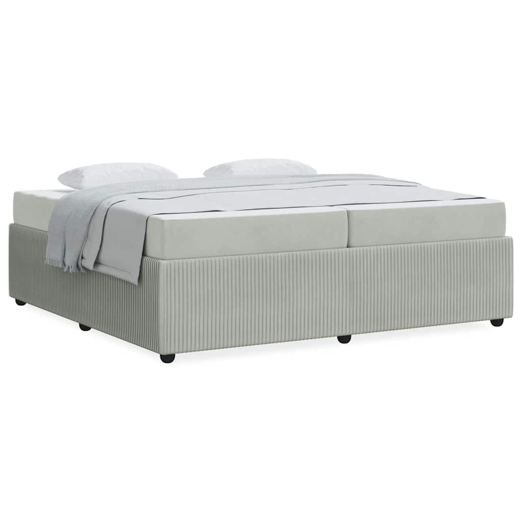 vidaXL Cadru de pat cu saltea Gri deschis 200 x 200 cm Catifea