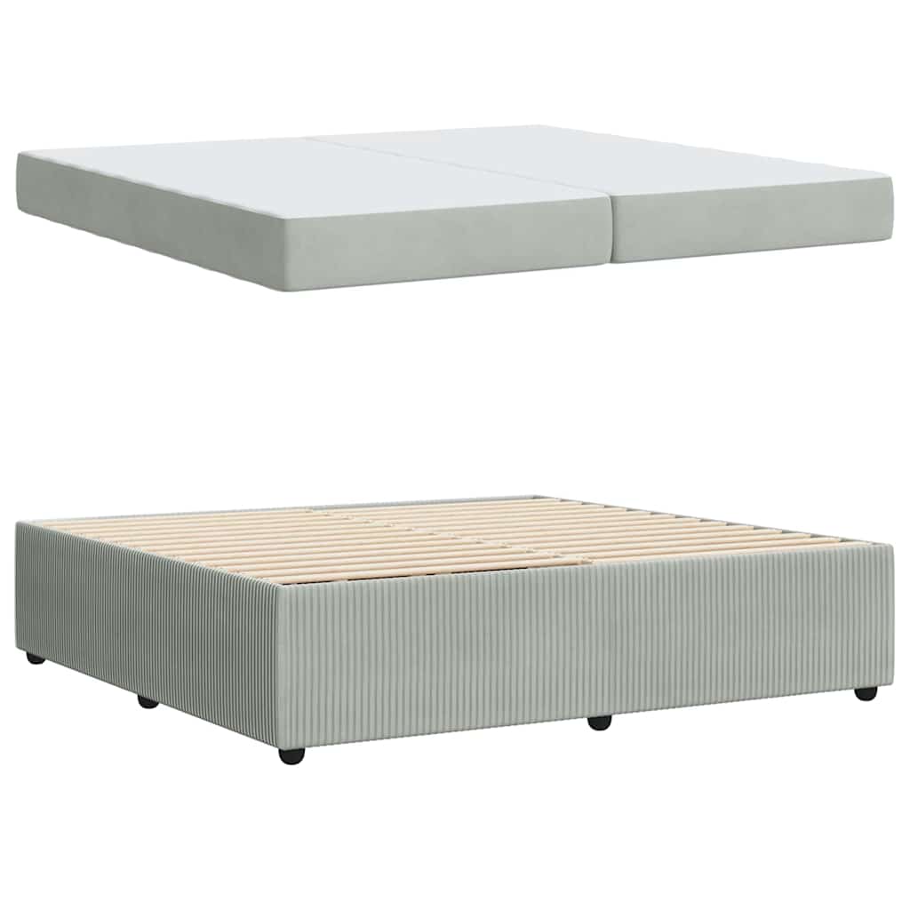 vidaXL Cadru de pat cu saltea Gri deschis 200 x 200 cm Catifea