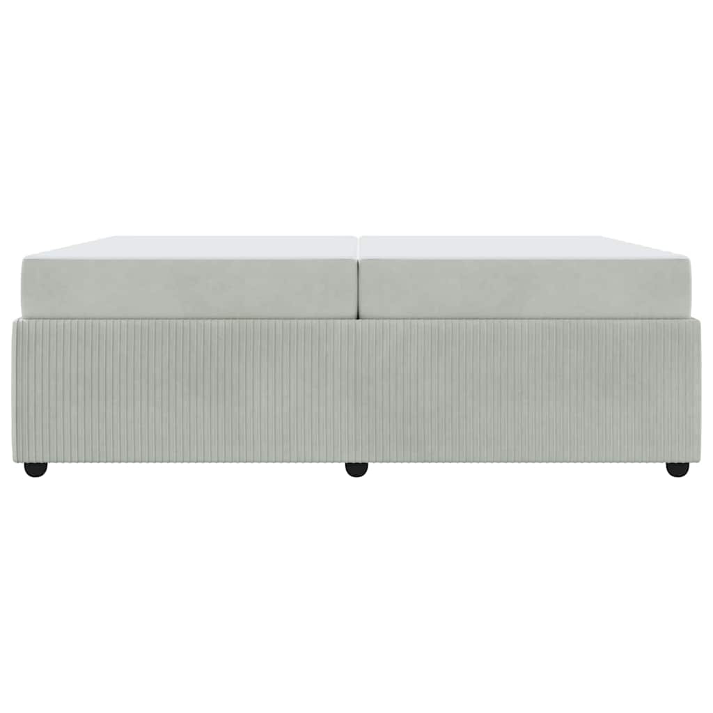 vidaXL Cadru de pat cu saltea Gri deschis 200 x 200 cm Catifea