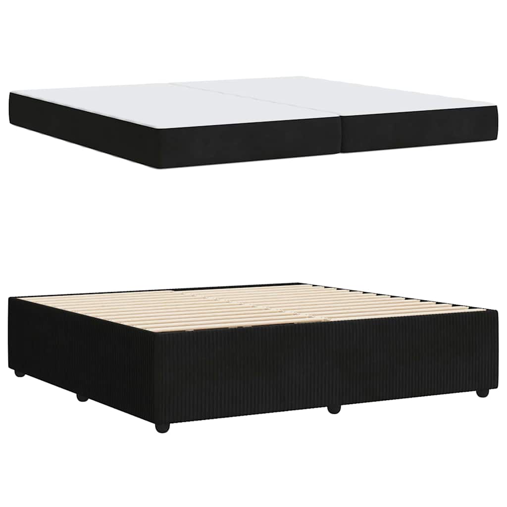 vidaXL Cadru de pat cu saltea Negru 200 x 200 cm țesătură