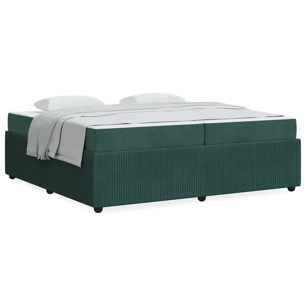 vidaXL Cadru de pat cu saltea Verde închis 200 x 200 cm Catifea