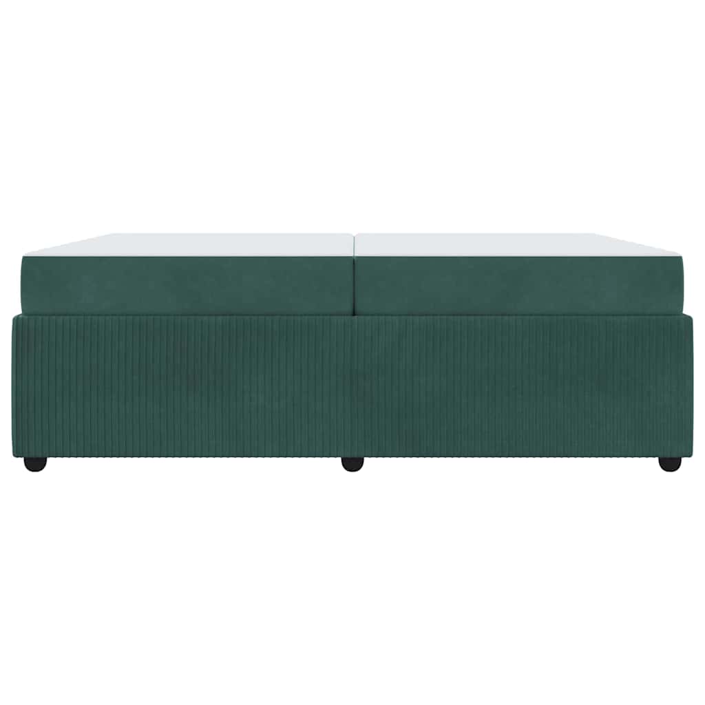 vidaXL Cadru de pat cu saltea Verde închis 200 x 200 cm Catifea