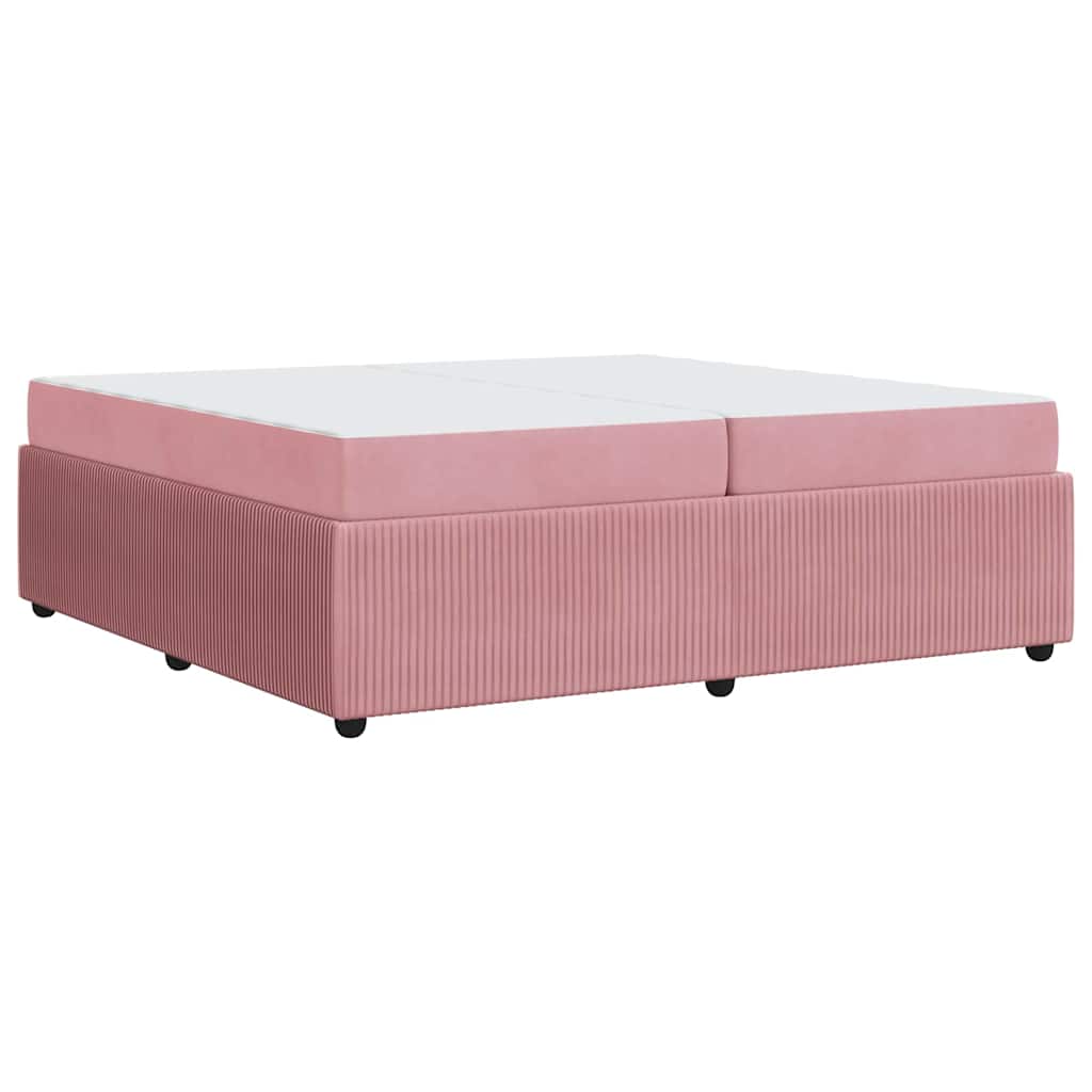 vidaXL Cadru de pat cu saltea Roz 200 x 200 cm țesătură