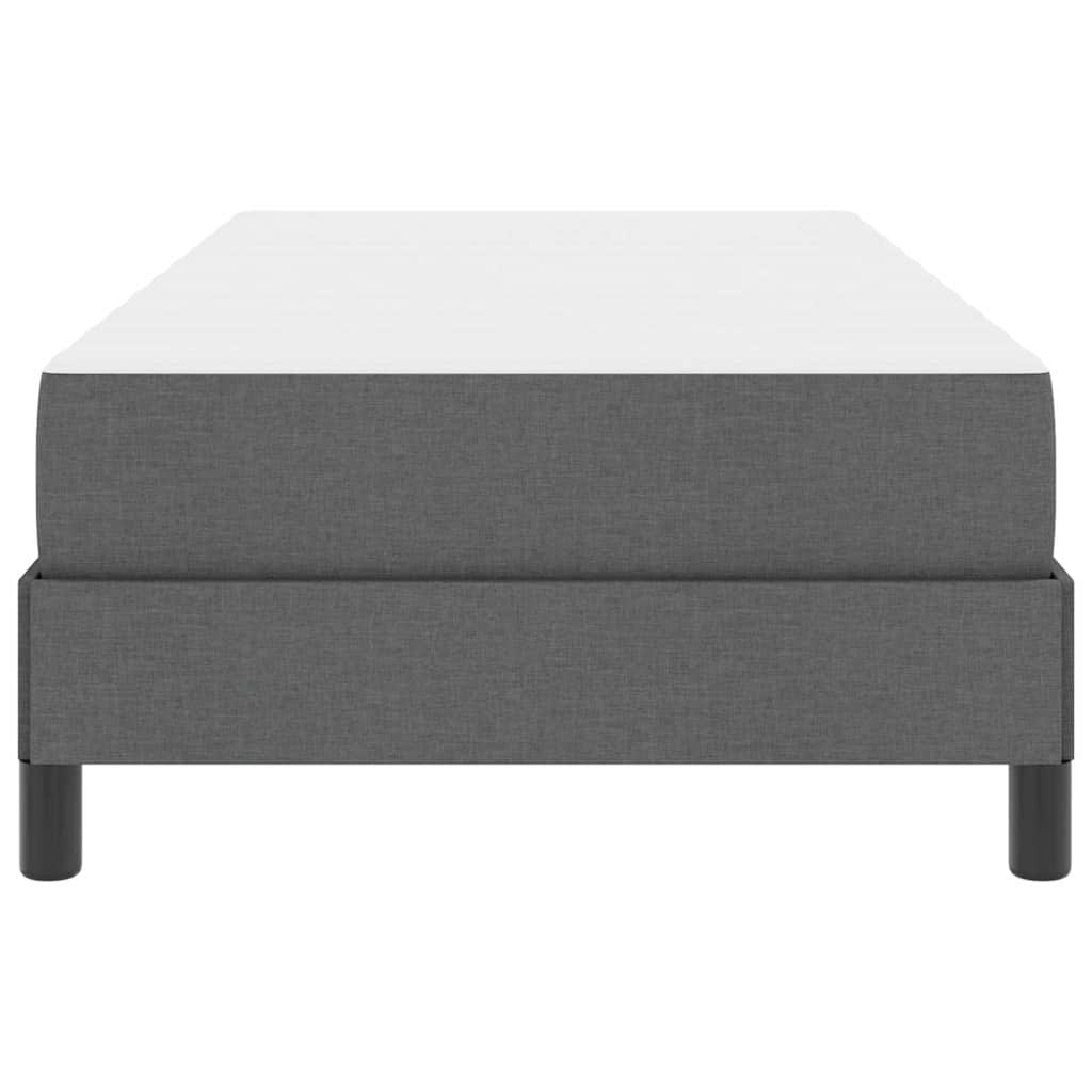 vidaXL Pat cu arcuri cu saltea Gri închis 90 x 190 cm țesătură vidaXL Pat cu arcuri cu saltea Gri închis 90 x 190 cm țesătură