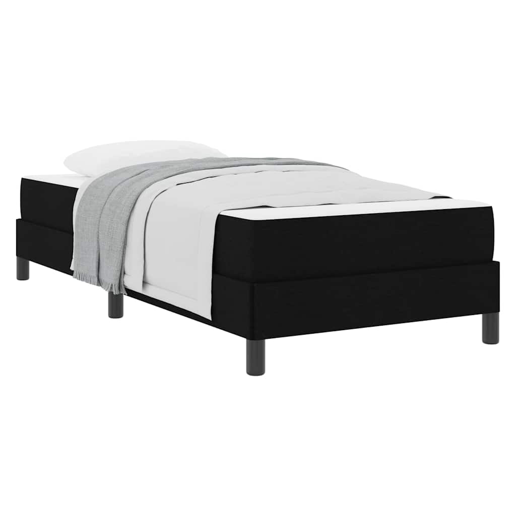 vidaXL Pat cu arcuri cu saltea Negru 90 x 200 cm țesătură vidaXL Pat cu arcuri cu saltea Negru 90 x 200 cm țesătură