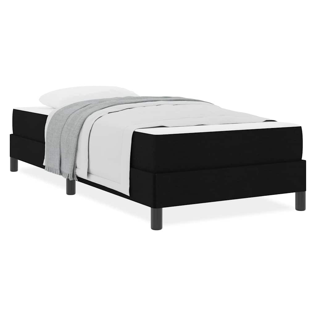 vidaXL Pat cu arcuri cu saltea Negru 90 x 200 cm țesătură vidaXL Pat cu arcuri cu saltea Negru 90 x 200 cm țesătură