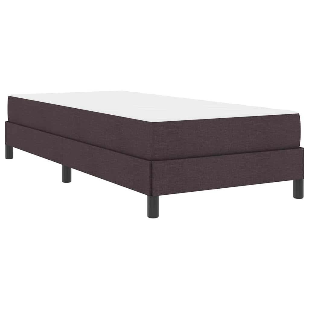 vidaXL Pat cu arcuri cu saltea Maro închis 90 x 200 cm țesătură vidaXL Pat cu arcuri cu saltea Maro închis 90 x 200 cm țesătură