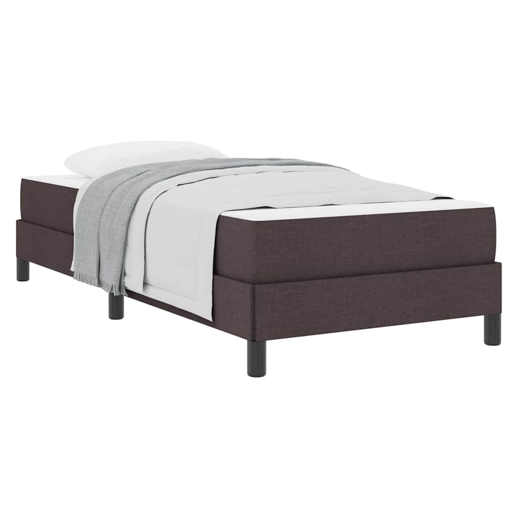 vidaXL Pat cu arcuri cu saltea Maro închis 90 x 200 cm țesătură vidaXL Pat cu arcuri cu saltea Maro închis 90 x 200 cm țesătură