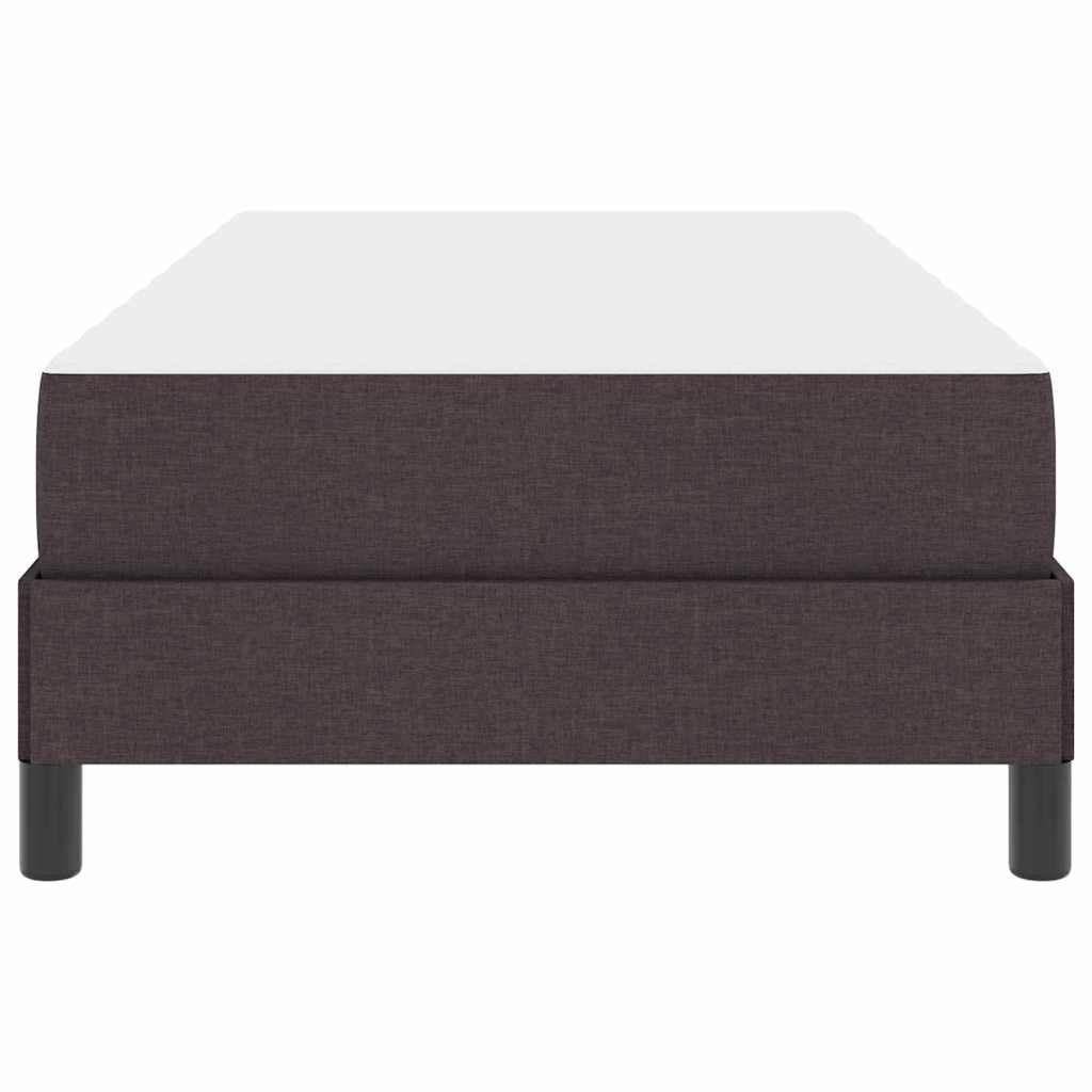 vidaXL Pat cu arcuri cu saltea Maro închis 90 x 200 cm țesătură vidaXL Pat cu arcuri cu saltea Maro închis 90 x 200 cm țesătură