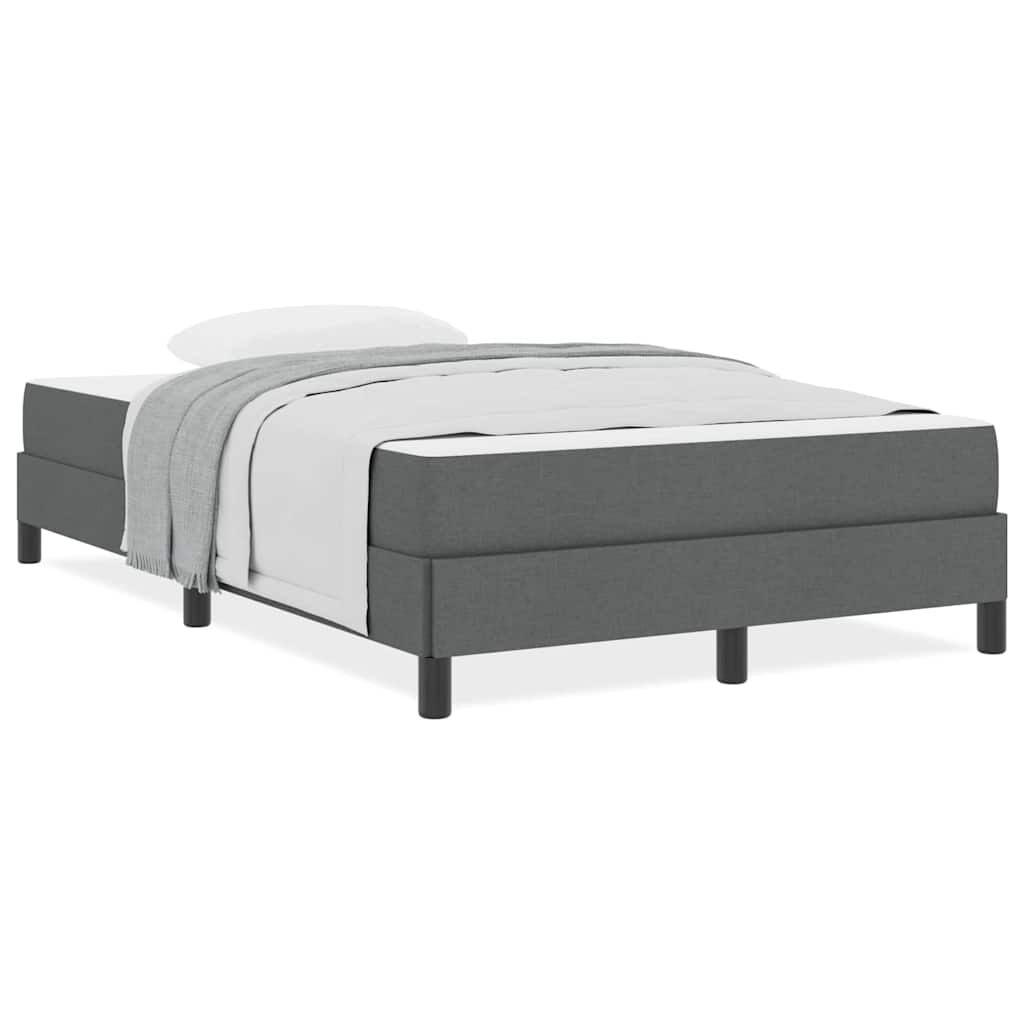 vidaXL Pat cu arcuri cu saltea Gri închis 120 x 190 cm țesătură vidaXL Pat cu arcuri cu saltea Gri închis 120 x 190 cm țesătură