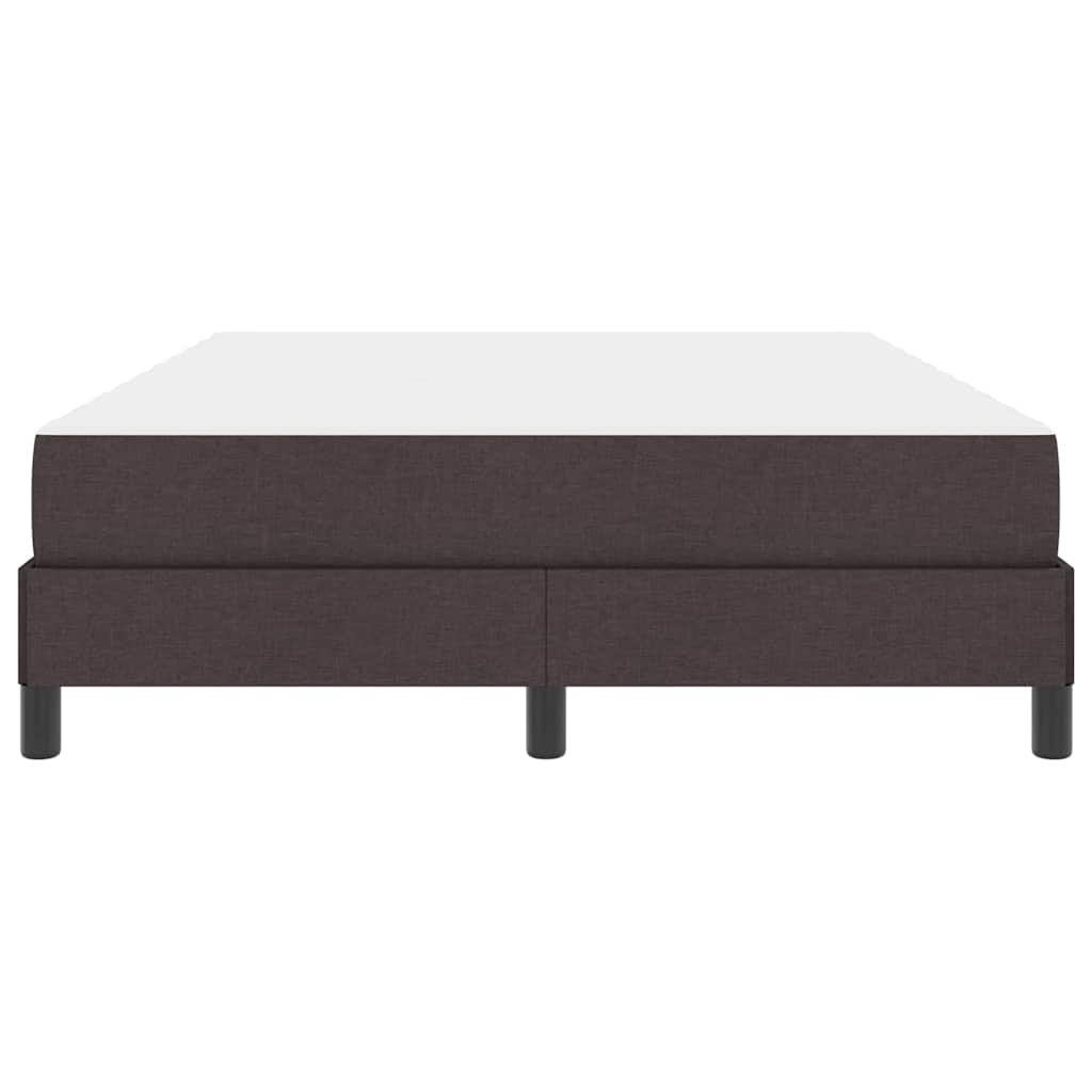 vidaXL Pat cu arcuri cu saltea Maro închis 140 x 190 cm țesătură vidaXL Pat cu arcuri cu saltea Maro închis 140 x 190 cm țesătură