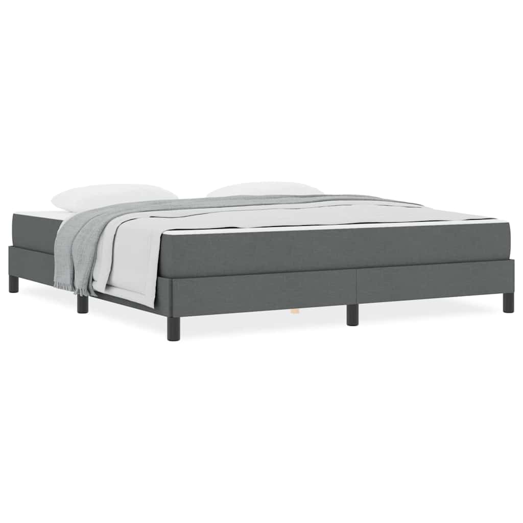 vidaXL Pat cu arcuri cu saltea Gri închis 180 x 200 cm țesătură vidaXL Pat cu arcuri cu saltea Gri închis 180 x 200 cm țesătură