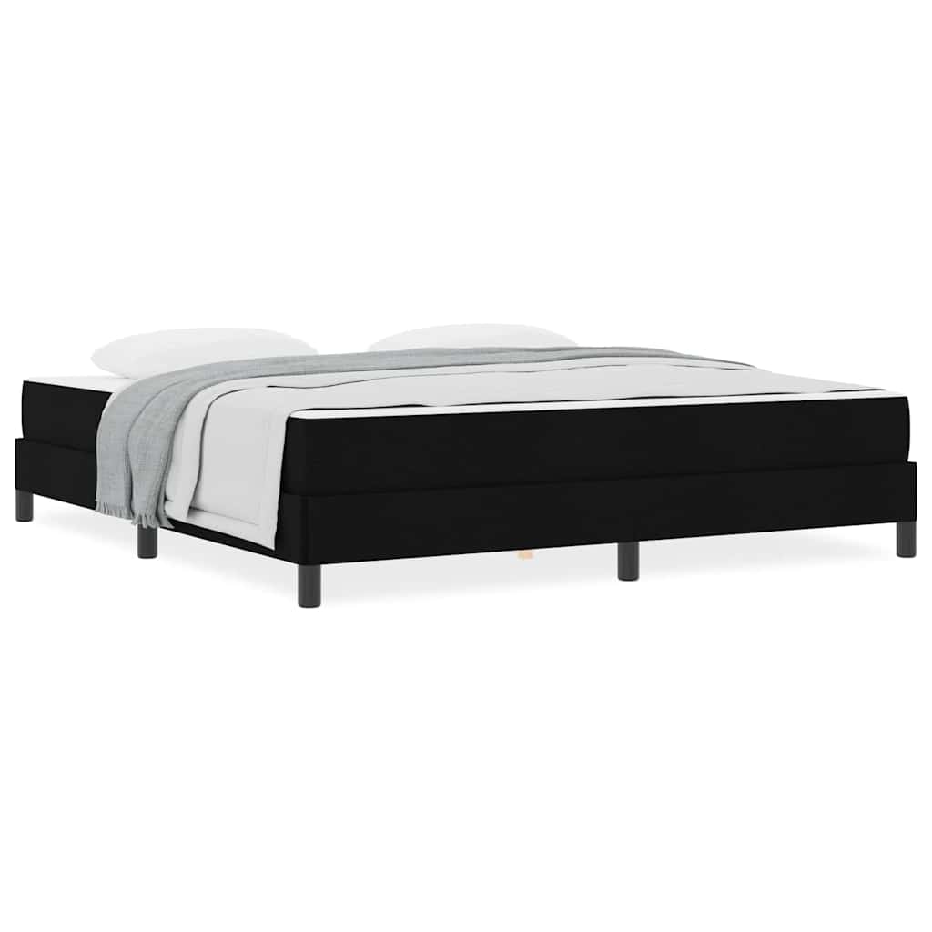 vidaXL Pat cu arcuri cu saltea Negru 180 x 200 cm țesătură vidaXL Pat cu arcuri cu saltea Negru 180 x 200 cm țesătură