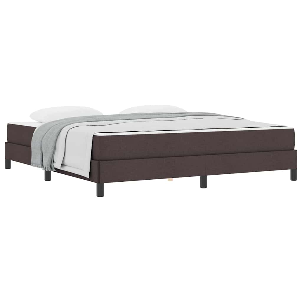 vidaXL Pat cu arcuri cu saltea Maro închis 180 x 200 cm țesătură vidaXL Pat cu arcuri cu saltea Maro închis 180 x 200 cm țesătură