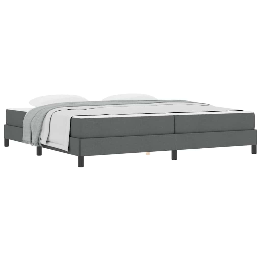 vidaXL Pat cu arcuri cu saltea Gri închis 200 x 200 cm țesătură vidaXL Pat cu arcuri cu saltea Gri închis 200 x 200 cm țesătură
