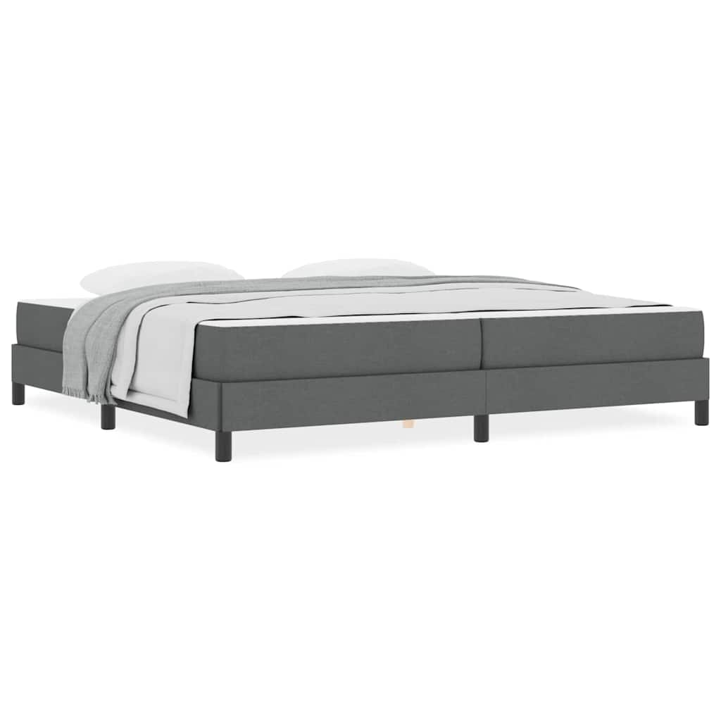 vidaXL Pat cu arcuri cu saltea Gri închis 200 x 200 cm țesătură vidaXL Pat cu arcuri cu saltea Gri închis 200 x 200 cm țesătură