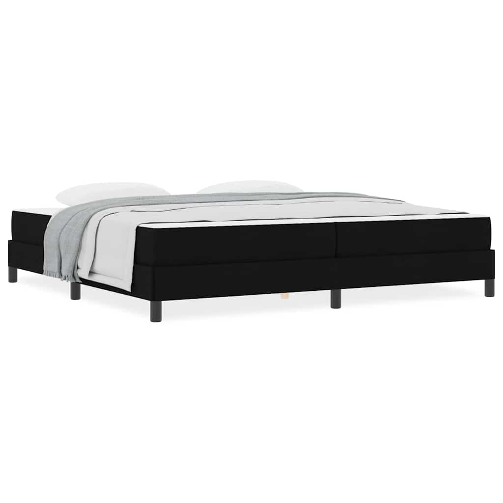 vidaXL Pat cu arcuri cu saltea Negru 200 x 200 cm țesătură