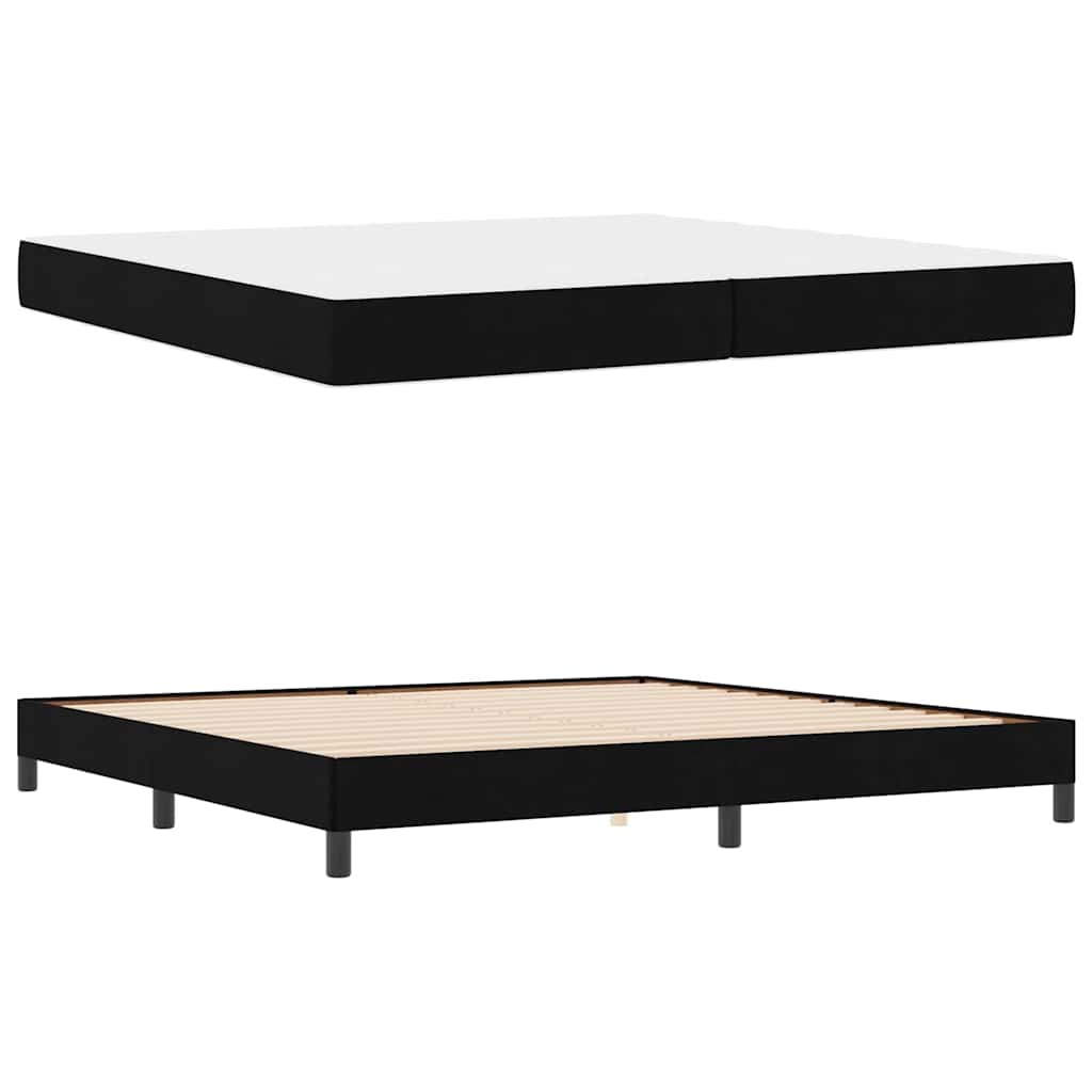 vidaXL Pat cu arcuri cu saltea Negru 200 x 200 cm țesătură